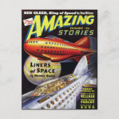  Sci Fi boekomslag van de ruimtevaarttechniek Briefkaart (Voorkant)