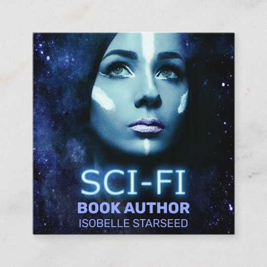 Sci-fi Book Author Square Visitekaartje Space Sci- (Voorkant)