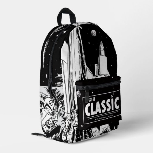 SCI-FI Classic Retro Backpack Bedrukte Rugzak (Achterkant Hoek Links)