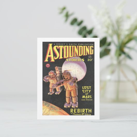  Sci Fi Comic Astounding Stories 1934 Briefkaart (Staand voorkant)
