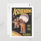 Sci Fi Comic Astounding Stories 1934 Retro Briefkaart (Voorkant / Achterkant)