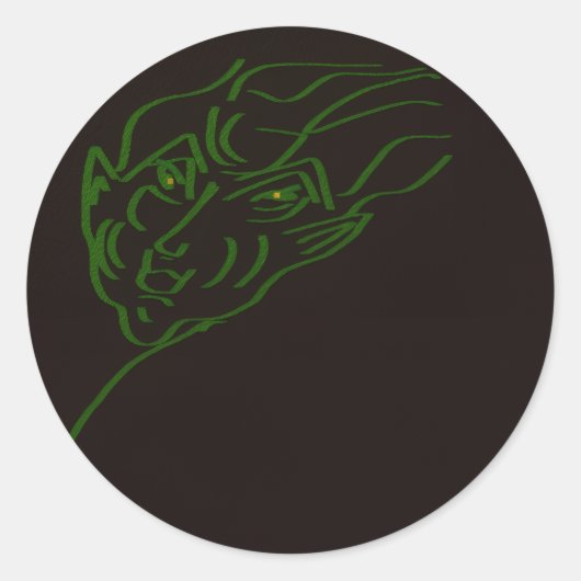 Sci-fi Creature   Ronde Sticker (Voorkant)