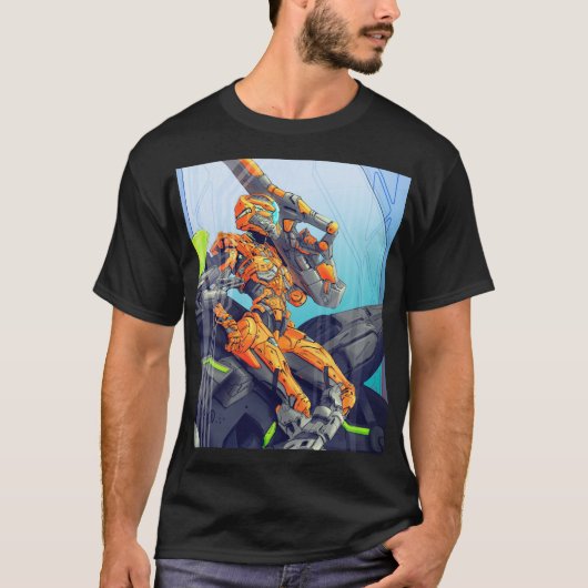 Sci-Fi Cyber Biker Trooper T-shirt (Voorkant)