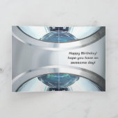 Sci-Fi Cyber Droid Fighter Pilot Birthday Kaart (Binnen)