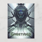 Sci-Fi Cyber Droid Fighter Pilot Briefkaart (Voorkant)