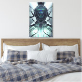 Sci-Fi Cyber Droid Fighter Pilot Canvas Afdruk (Insitu (Slaapkamer))