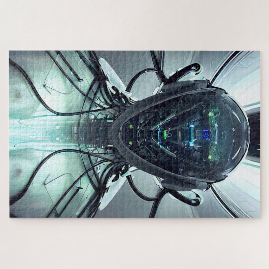 Sci-Fi Cyber Droid Fighter Pilot Legpuzzel (Horizontaal)