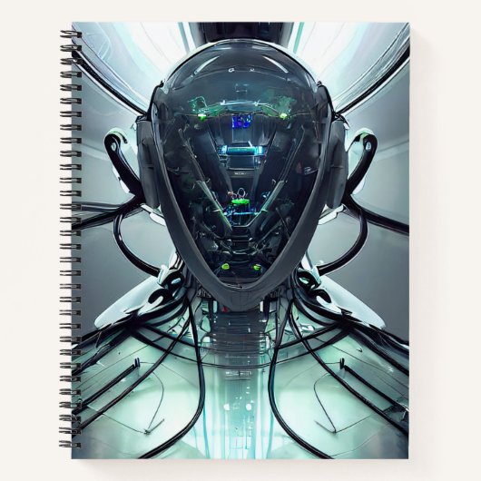 Sci-Fi Cyber Droid Fighter Pilot Notitieboek (Voorkant)