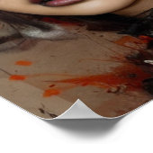 Sci Fi Cyber Gothic Woman Ink Spot Portret Poster (Hoek)