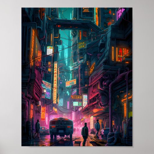 Sci-Fi Cyberpunk Art Design Poster (Voorkant)