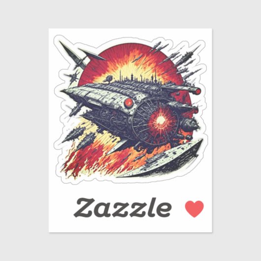  Sci-Fi Dreams - Steampunk Ruimteschip Sticker (Vel)