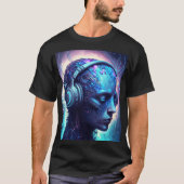 Sci-Fi Edm Android met hoofdtelefoon van het festi T-shirt (Voorkant)
