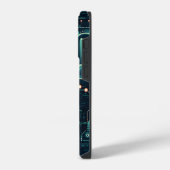 Sci-Fi elektronisch donker patroon iPhone Hoesje (Linkerkant)