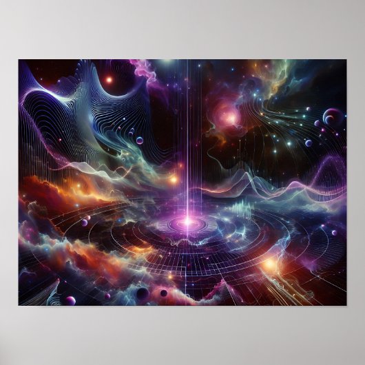 Sci-fi Energy Of Sine And Radio Waves Poster (Voorkant)