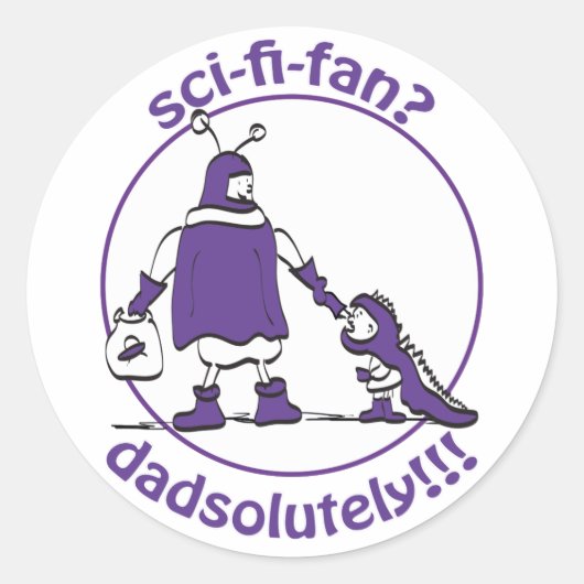 Sci-Fi-Fan Pa Ronde Sticker (Voorkant)