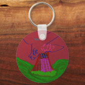 Sci-fi Fantasy Creature Landscape Keychain (Achterkant)