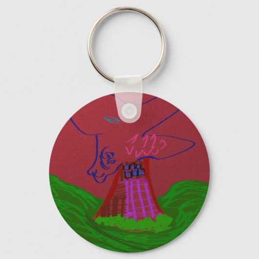 Sci-fi Fantasy Creature Landscape Keychain (Achterkant)
