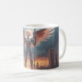 Sci-Fi Fantasy Cyberpunk Mug. Sentinel of Crimson Koffiemok (Voorkant rechts)