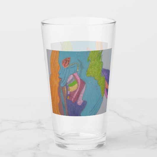 Sci-fi Fantasy Female Creature Glass Cup Glas (Voorkant)