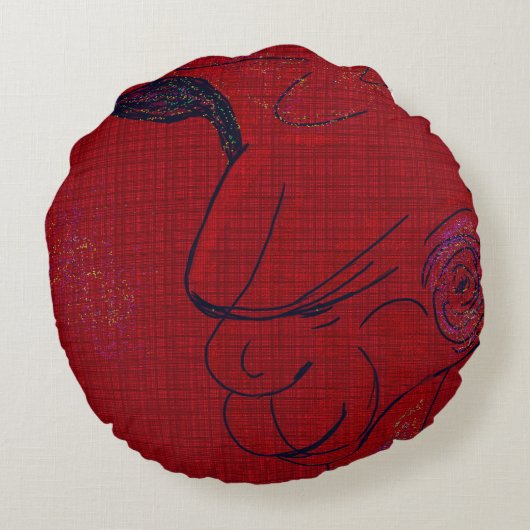 Sci-fi Fantasy Hunting Dog  Rond Kussen (Achterkant)