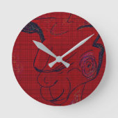 Sci-fi Fantasy Hunting Dog Round Clock Ronde Klok (Voorkant)