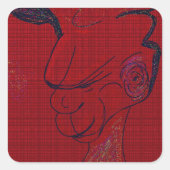 Sci-fi Fantasy Hunting Dog  Vierkante Sticker (Voorkant)