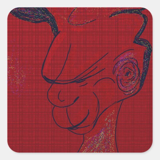 Sci-fi Fantasy Hunting Dog  Vierkante Sticker (Voorkant)