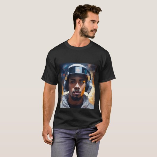 Sci-fi fantasy witte rapper T-Shirt (Voorkant volledig)