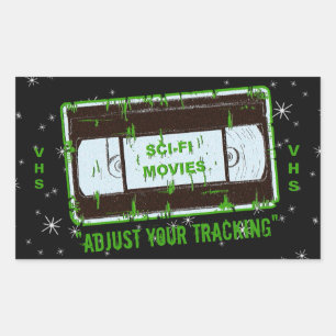 Sci Fi-films video Cassette aanpassen Uw Volgen Rechthoekige Sticker