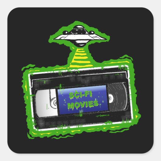 SCI - FI Films Vierkante Sticker (Voorkant)