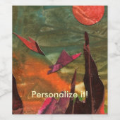 Sci-Fi "Fire Birds" buitenaardse levensvormen vlie Wijn Etiket (Enkel label)