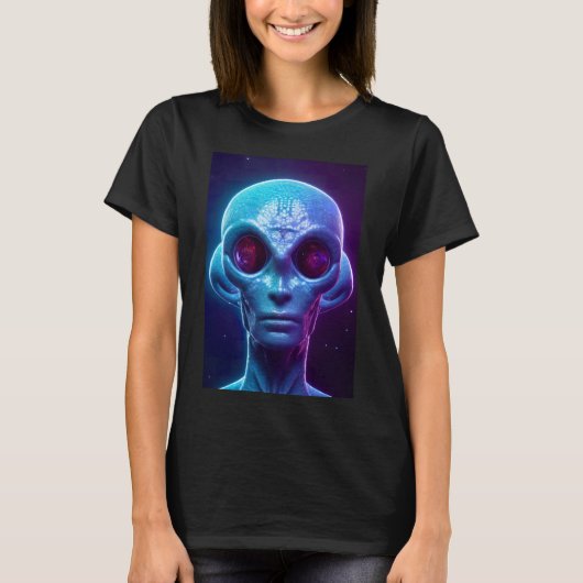 Sci Fi Futuristische Robot Head Cyborg Unique Digi T-shirt (Voorkant)