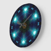 Sci-Fi Galaxy Blue Light abstract art 3 Grote Klok (Hoek)