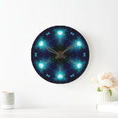Sci-Fi Galaxy Blue Light abstract art 3 Grote Klok (Huis)