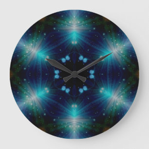 Sci-Fi Galaxy Blue Light abstract art 4 Grote Klok