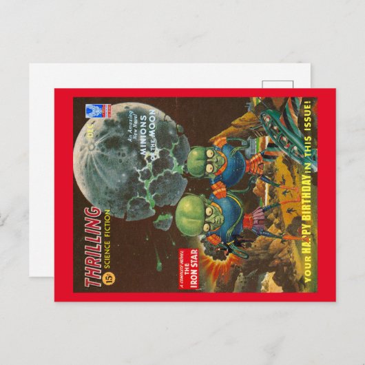 SCI-FI HAPPY BIRTHDAY MESSAGE BRIEFKAART (Voorkant / Achterkant)