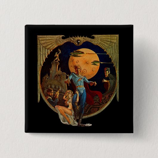 Sci-Fi Hero Vierkante Button 5,1 Cm (Voorkant)