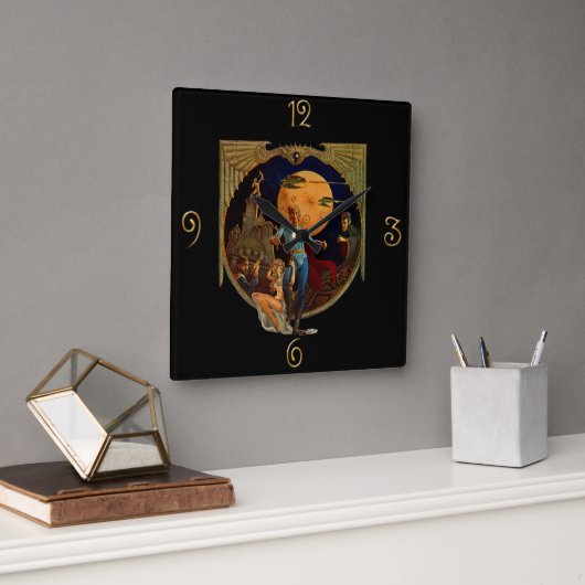 Sci-Fi Hero Vierkante Klok (Kantoor)