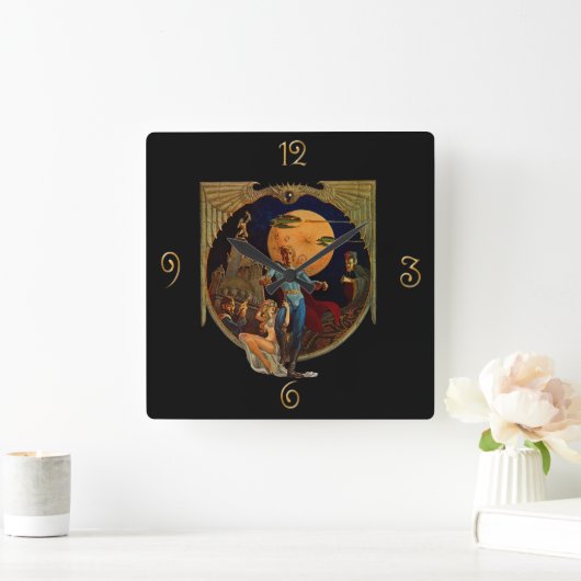 Sci-Fi Hero Vierkante Klok (Huis)