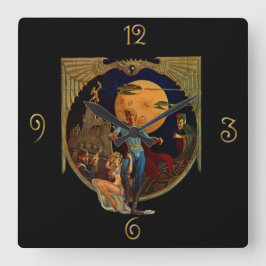 Sci-Fi Hero Vierkante Klok