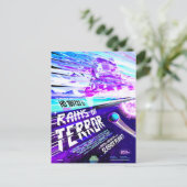 Sci-Fi Horror Film en Regen van Terreur Briefkaart (Staand voorkant)