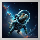 Sci-Fi Iguana in de ruimte Poster (Voorkant)