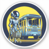 Sci-Fi in het dagelijks leven Sticker - Funny Alie (Voorkant)