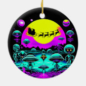 Sci-fi Kerst Aliens Keramisch Ornament (Achterkant)