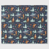 Sci-Fi Kerstmis | Grote voet, buitenaardse wezens Cadeaupapier (Vlak)