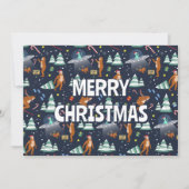 Sci-Fi Kerstmis | Grote voet, buitenaardse wezens  Feestdagenkaart (Voorkant)