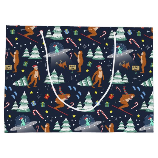 Sci-Fi Kerstmis | Grote voet, buitenaardse wezens  Groot Cadeauzakje (Achterkant)