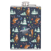 Sci-Fi Kerstmis | Grote voet, buitenaardse wezens Heupfles (Achterkant)