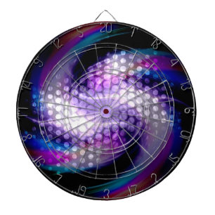 Sci-Fi Kleurrijk Licht Over Polka Dots Dartbord