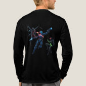 Sci-Fi Krijger vs Buitenaardse Wezens | Hyper Anim Tri-Blend Shirt (Achterkant volledig)